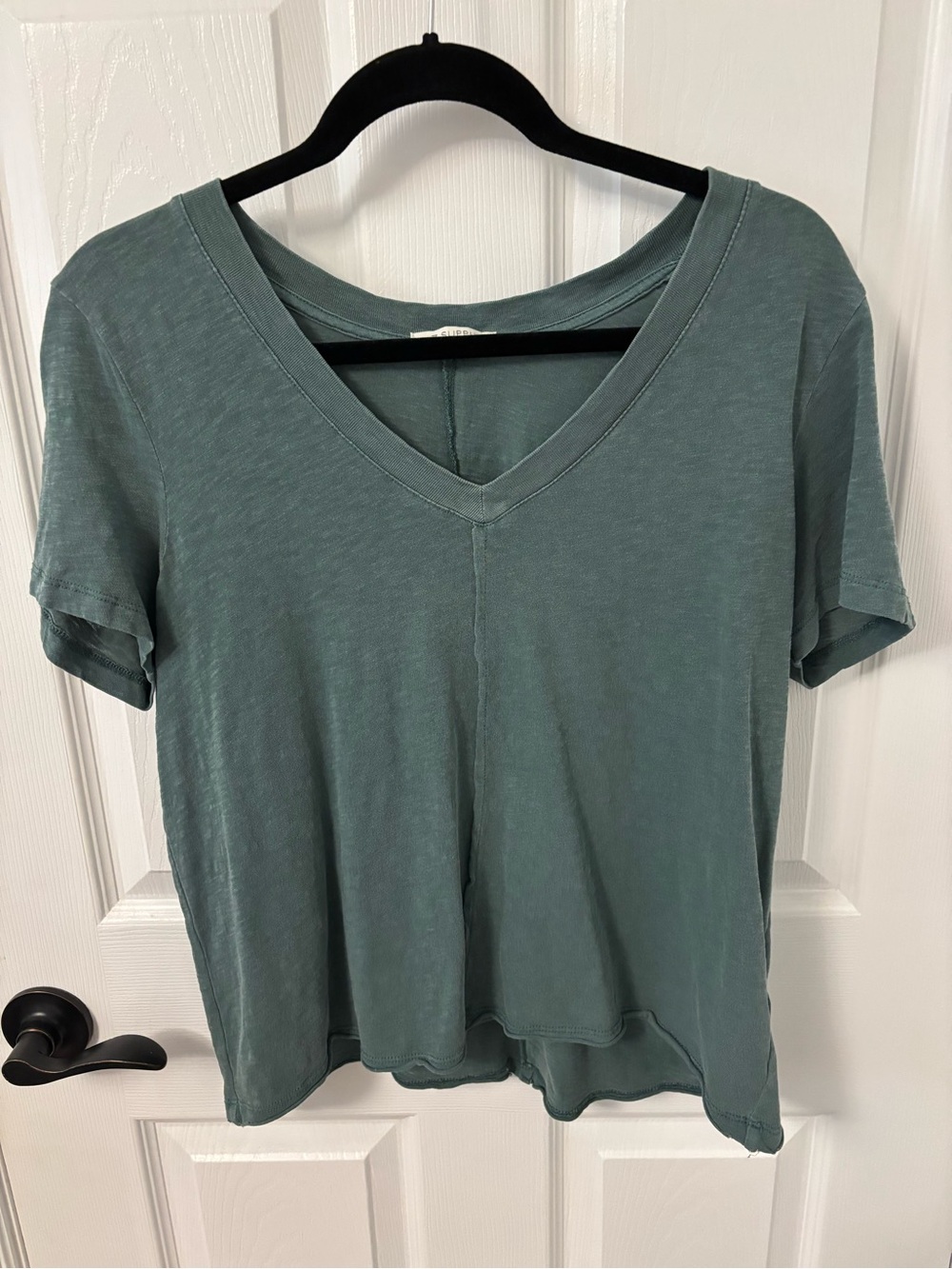 Z Supply Women's Relaxed V-Neck Short Sleeve Top in Sage